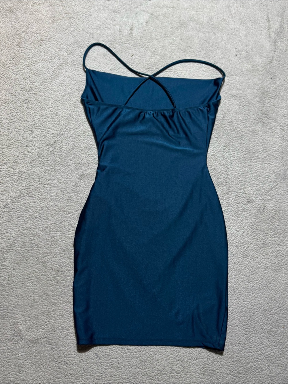 Windsor Dress Womens XS Teal Cocktail Bodycon Sleeveless Cross Straps Mini - Picture 7 of 11